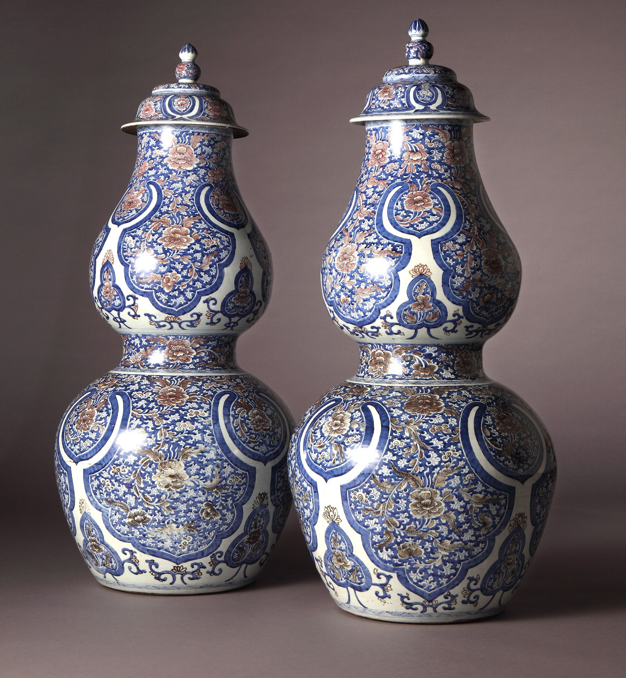 Monumental Double Gourd Jars & Covers
